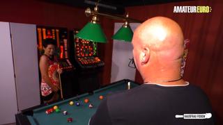 Dirty Euro Granny Gets Railed on Billiards by Chunky Dude