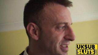 UKSubSluts com - UK babe with big boobs gets her fat ass spanked during rough sex